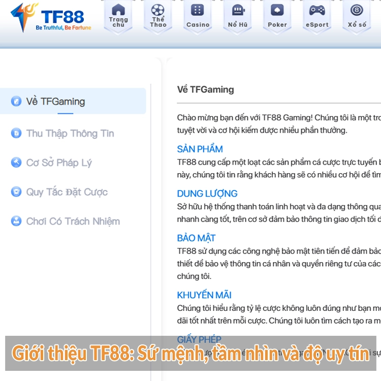 Giới thiệu TF88: Sứ mệnh, tầm nhìn và độ uy tín Giới thiệu TF88: Sứ mệnh, tầm nhìn và độ uy tín