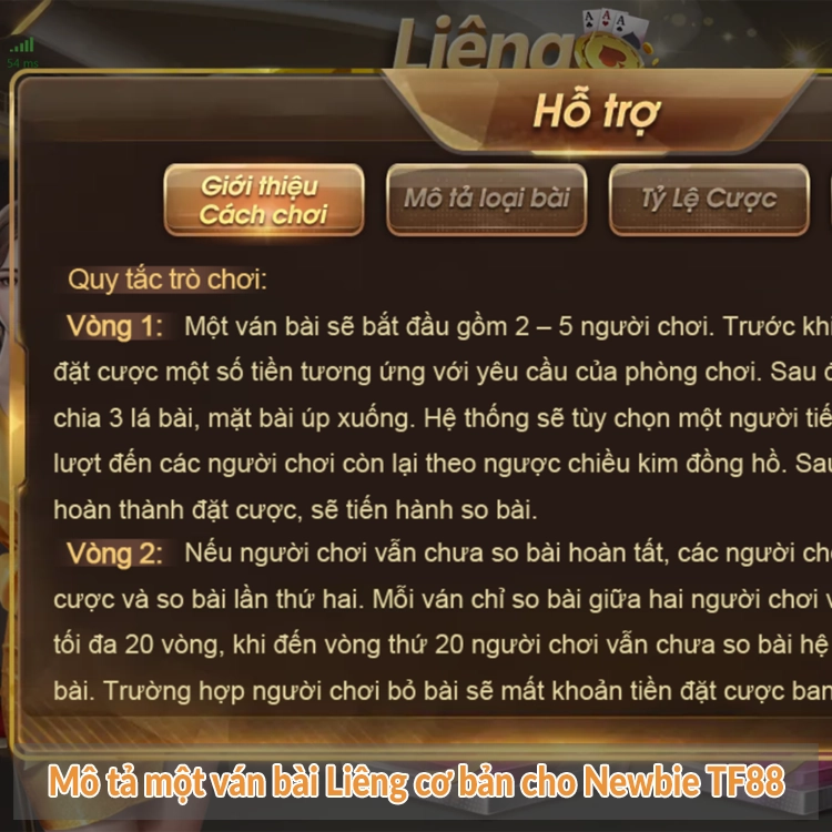Mô tả một ván bài Liêng cơ bản cho Newbie TF88 Mô tả một ván bài Liêng cơ bản cho Newbie TF88
