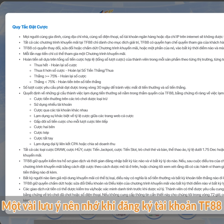 Một vài lưu ý nên nhớ khi đăng ký tài khoản TF88 Một vài lưu ý nên nhớ khi đăng ký tài khoản TF88