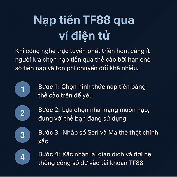 Nạp tiền TF88 qua ví điện tử Nạp tiền TF88 qua ví điện tử