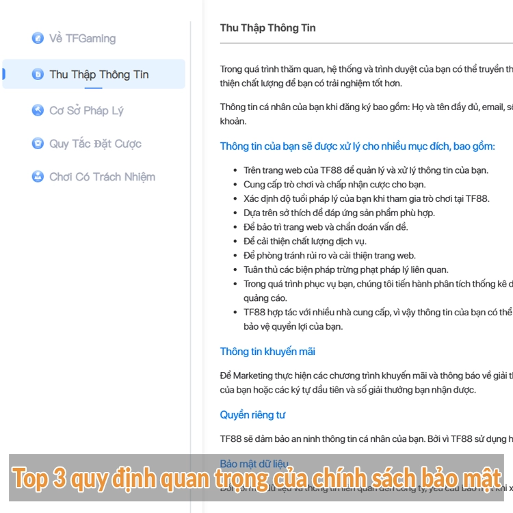 Top 3 quy định quan trọng của chính sách bảo mật