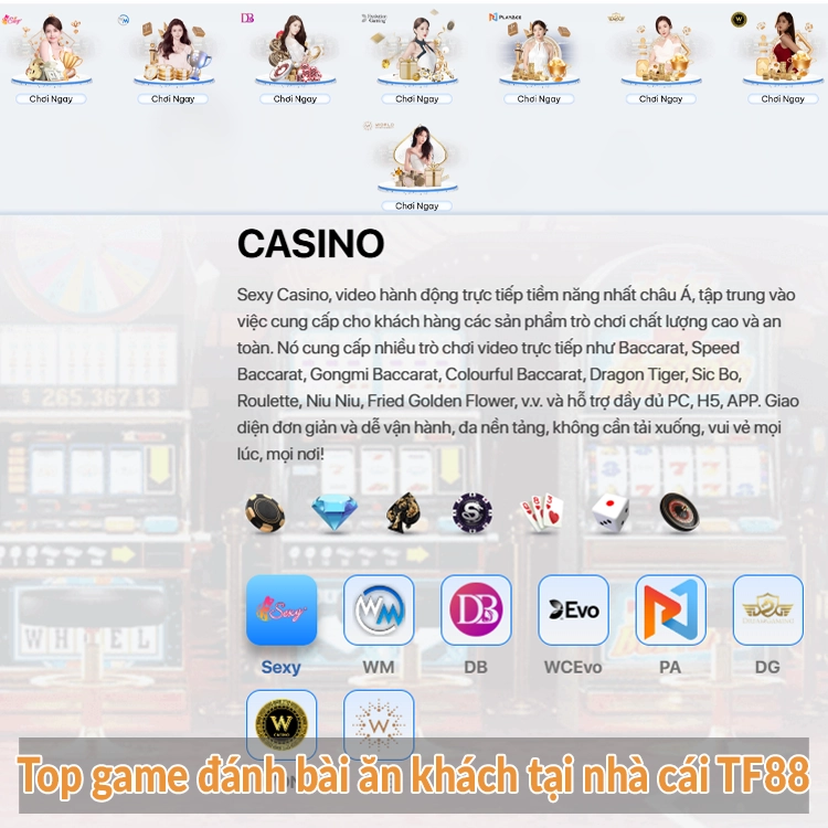 Top game đánh bài ăn khách tại nhà cái TF88