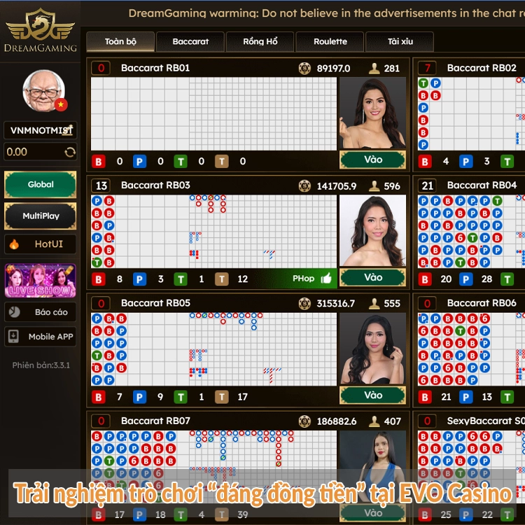 Trải nghiệm trò chơi “đáng đồng tiền” tại EVO Casino Trải nghiệm trò chơi “đáng đồng tiền” tại EVO Casino